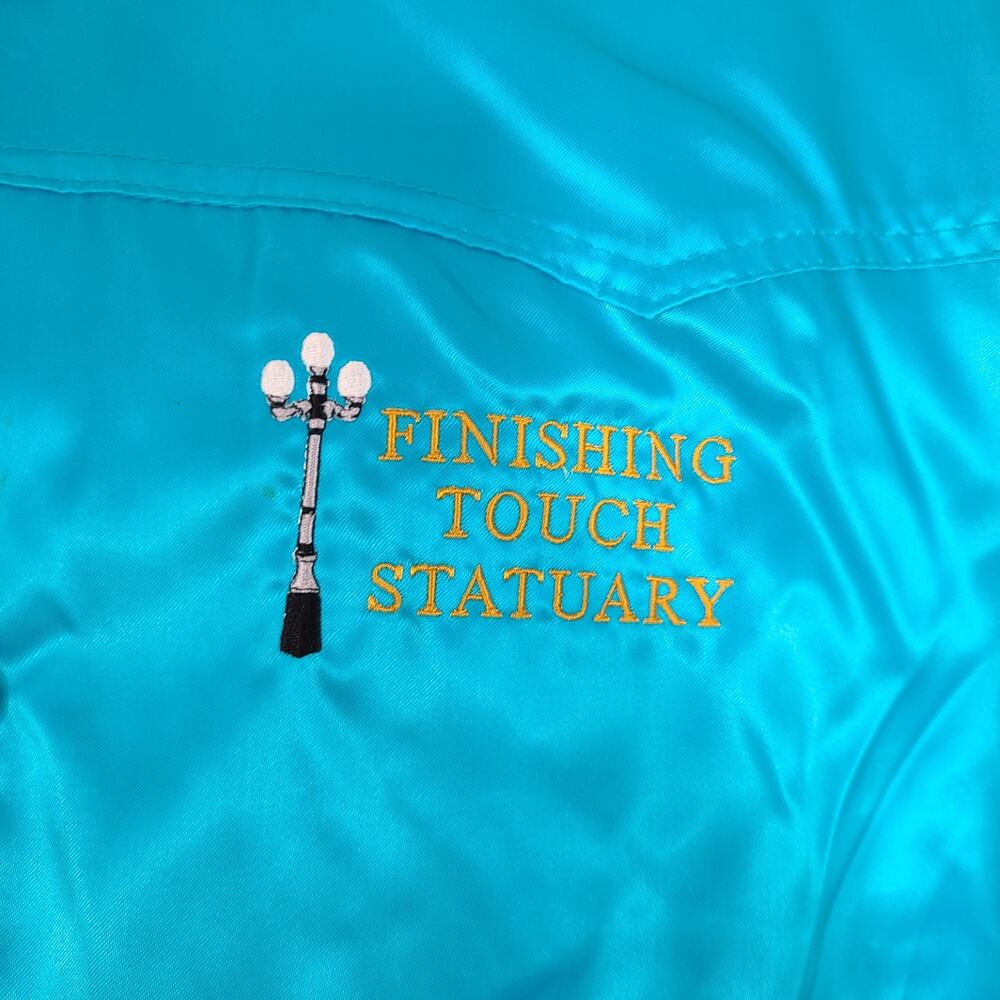 Vintage 80s West Ark blue satin embroidered windbreaker size 2xl - Picture 3 of 13
